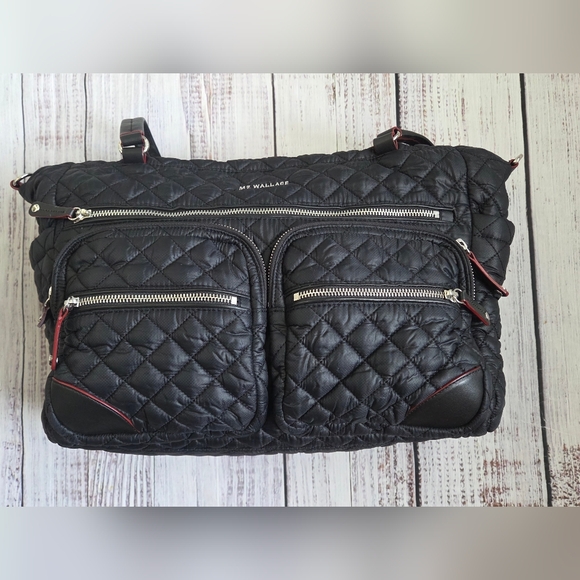 MZ Wallace Crosby Traveler Black Quilted Tote Bag - Picture 4 of 15